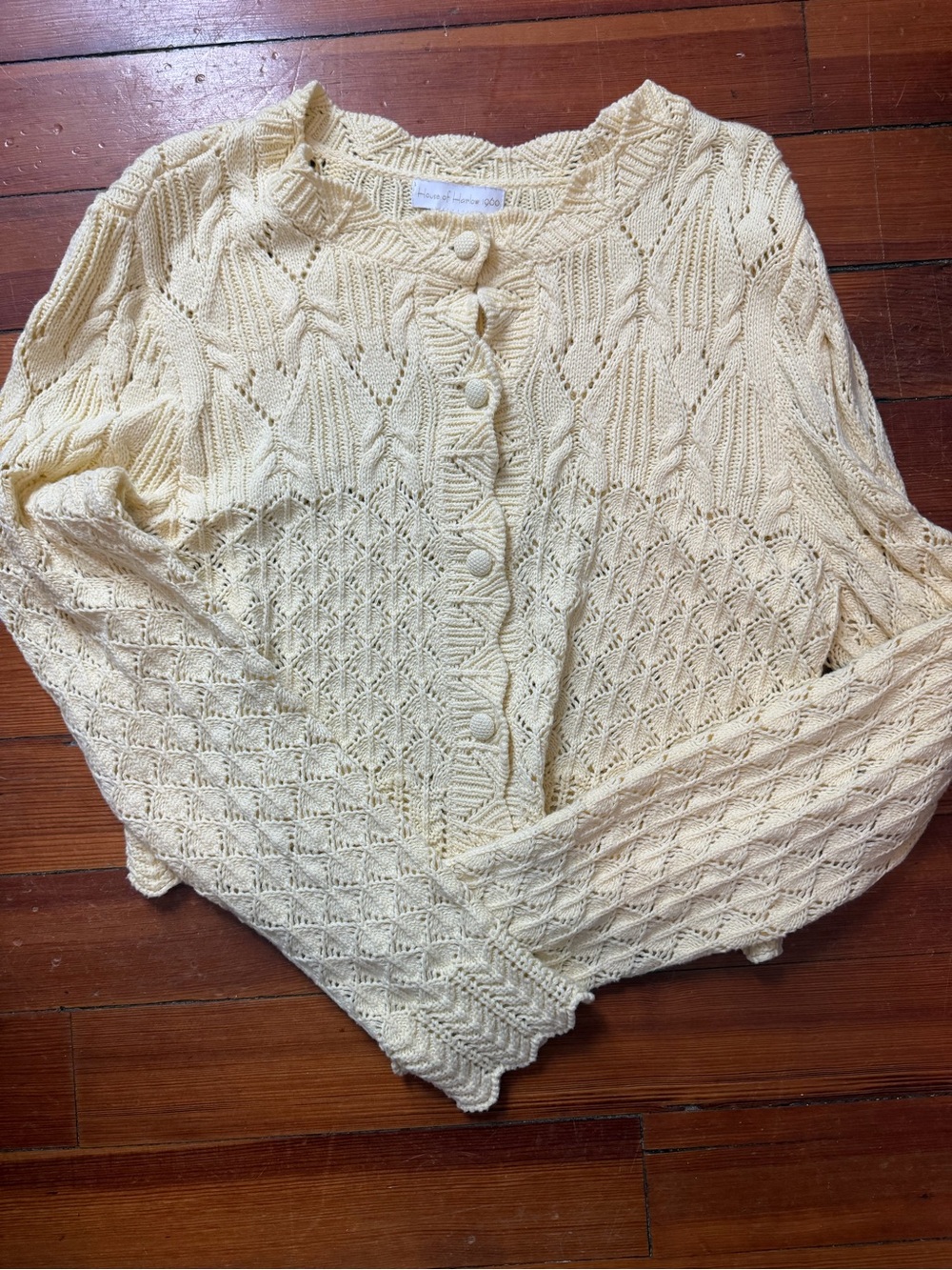 House of Harlow Yellow Button-Front Women's Sweater Cardigan